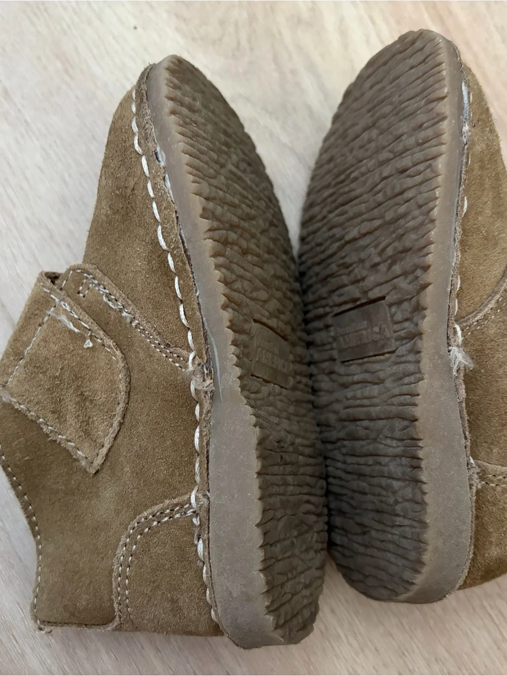 Perry Ellis Kids Suede Hook-and-Loop Boots in Tan